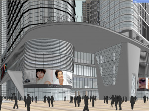 SU model of commercial and office apartment building 3D Model