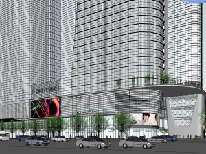 SU model of commercial and office apartment building 3D Model