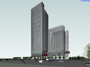 SU model of commercial and office apartment building 3D Model