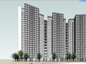 SU model of commercial and office apartment building 3D Model