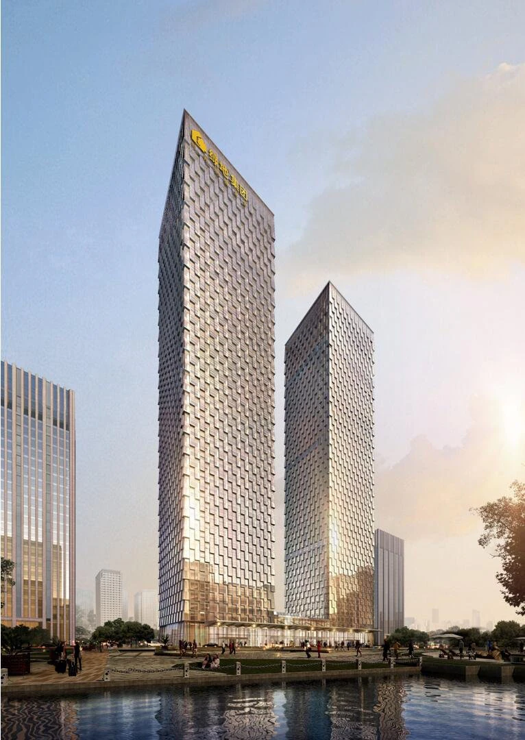 SU model of green space super high-rise office building 3D Model .c4d .max .obj .3ds .fbx .stl .blend 
