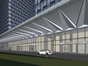 SU model of green space super high-rise office building 3D Model