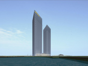 SU model of green space super high-rise office building 3D 모델
