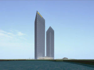 SU model of green space super high-rise office building 3D Model