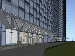 SU model of green space super high-rise office building 3D 모델