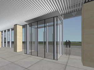 SU model of green space super high-rise office building 3D Model