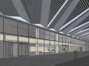SU model of green space super high-rise office building 3D Model