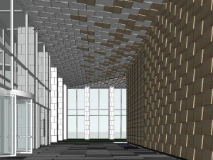 SU model of green space super high-rise office building 3D Model