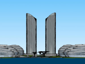SU model of Shuanghehu Twin Towers office building 3D Model