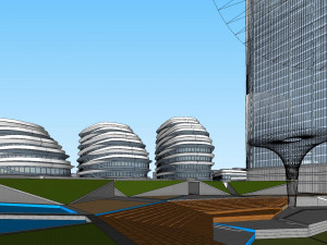 SU model of Shuanghehu Twin Towers office building 3D Model