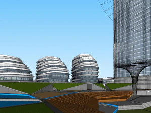 SU model of Shuanghehu Twin Towers office building 3D Model