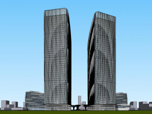 SU model of Shuanghehu Twin Towers office building 3D Model