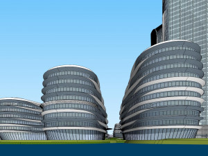 SU model of Shuanghehu Twin Towers office building 3D Model
