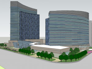 SU model of Oasis planned office building and sunken plaza 3D 模型