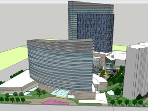 SU model of Oasis planned office building and sunken plaza 3D 模型