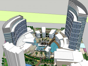 SU model of Oasis planned office building and sunken plaza 3D 模型
