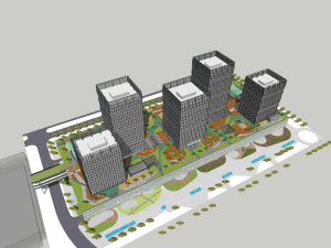 SU model of commercial office building in Qinhuai 3D Model