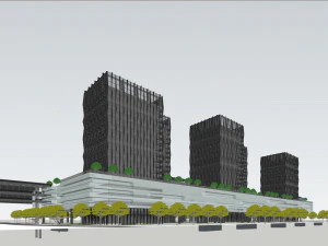 SU model of commercial office building in Qinhuai 3D Model