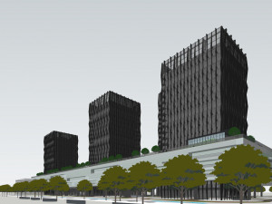 SU model of commercial office building in Qinhuai 3D मॉडल