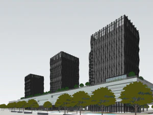 SU model of commercial office building in Qinhuai 3D Model