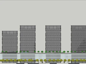 SU model of commercial office building in Qinhuai 3D Model