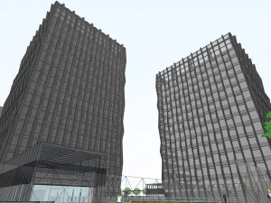 SU model of commercial office building in Qinhuai 3D Model