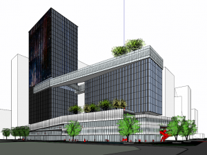 SU model of Headquarters commercial office building 3D Model