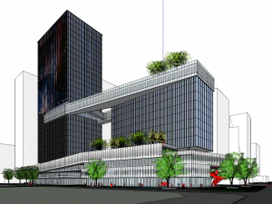 SU model of Headquarters commercial office building 3D Model