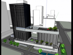 SU model of Headquarters commercial office building 3D Model