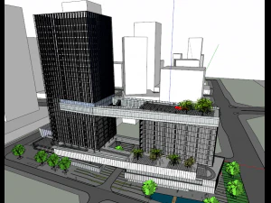 SU model of Headquarters commercial office building 3D Model