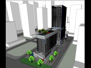 SU model of Headquarters commercial office building 3D Model