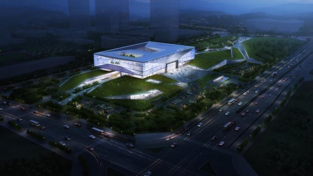 SU model of the Civic Center commercial office building 3D Model .c4d .max .obj .3ds .fbx .stl .blend