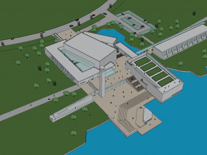 SU model of cultural and sports center office building 3Dモデル