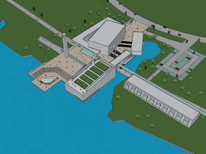SU model of cultural and sports center office building 3Dモデル