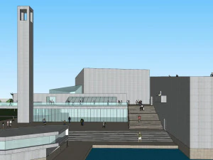 SU model of cultural and sports center office building 3D Model