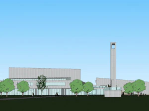 SU model of cultural and sports center office building 3D Model