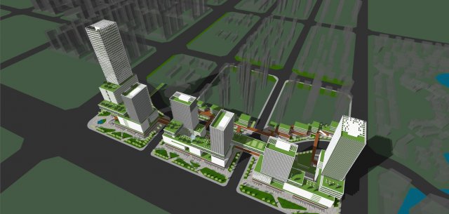 SU model of Jinmen commercial office building 3D 模型 .c4d .max .obj .3ds .fbx .stl .blend 