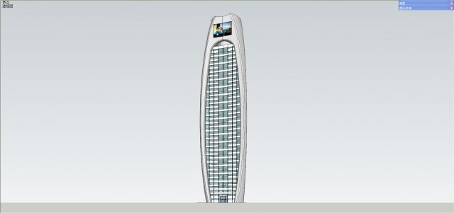 SU model of modern high-rise commercial office building 3D Model .c4d .max .obj .3ds .fbx .stl .blend 