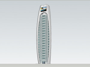 SU model of modern high-rise commercial office building Model 3D