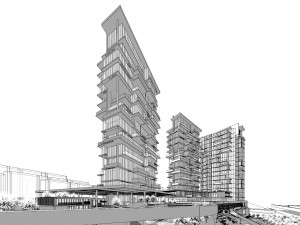 SU model of modern high-rise commercial office building Modelo 3D