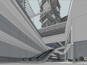 SU model of modern high-rise commercial office building Modelo 3D