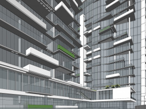 SU model of modern high-rise commercial office building Modelo 3D