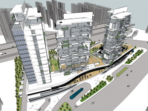 SU model of modern high-rise commercial office building Modelo 3D