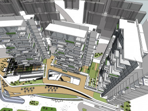 SU model of modern high-rise commercial office building Modelo 3D