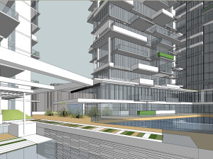SU model of modern high-rise commercial office building Modelo 3D