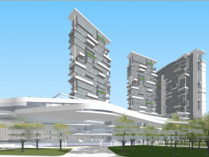 SU model of modern high-rise commercial office building Modelo 3D