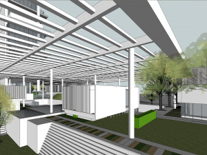 SU model of modern high-rise commercial office building Modelo 3D
