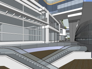 SU model of modern high-rise commercial office building Modelo 3D