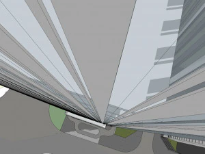 SU model of modern high-rise office and apartment building 3D Model
