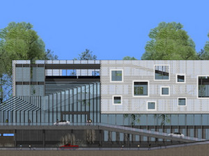 SU model of a multi-story modern office building 3D Model